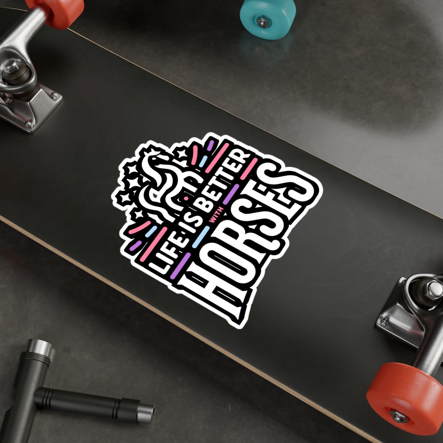 Life Is Better With Horses - Horse Sticker for Laptop Sticker. Water Bottle Sticker, Vinyl Pasture Decal - Horse Gift