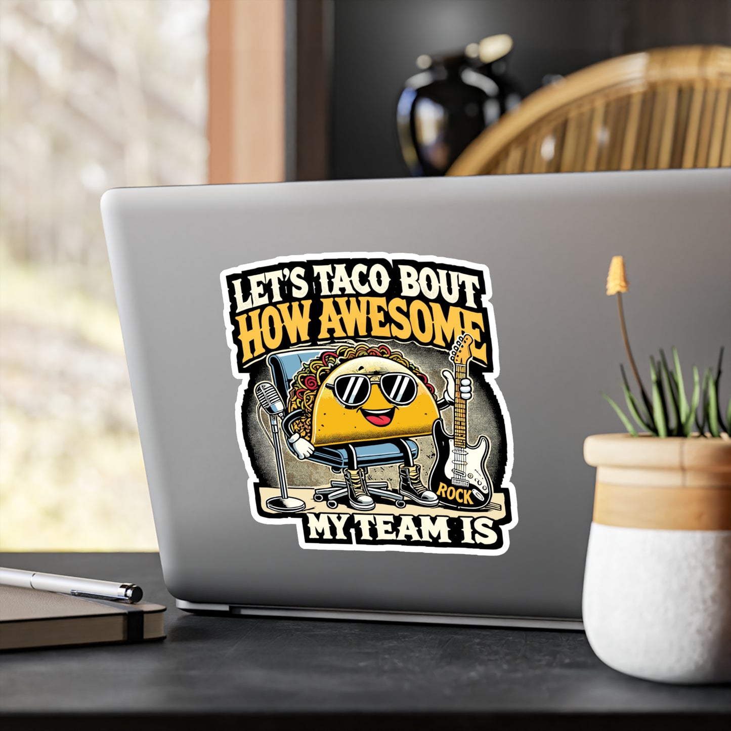 Lets Taco Bout How Awesome My Team Is - Entrepreneur Sticker for Laptop Sticker. Water Bottle Sticker, Vinyl Banker Decal - Entrepreneur Gift
