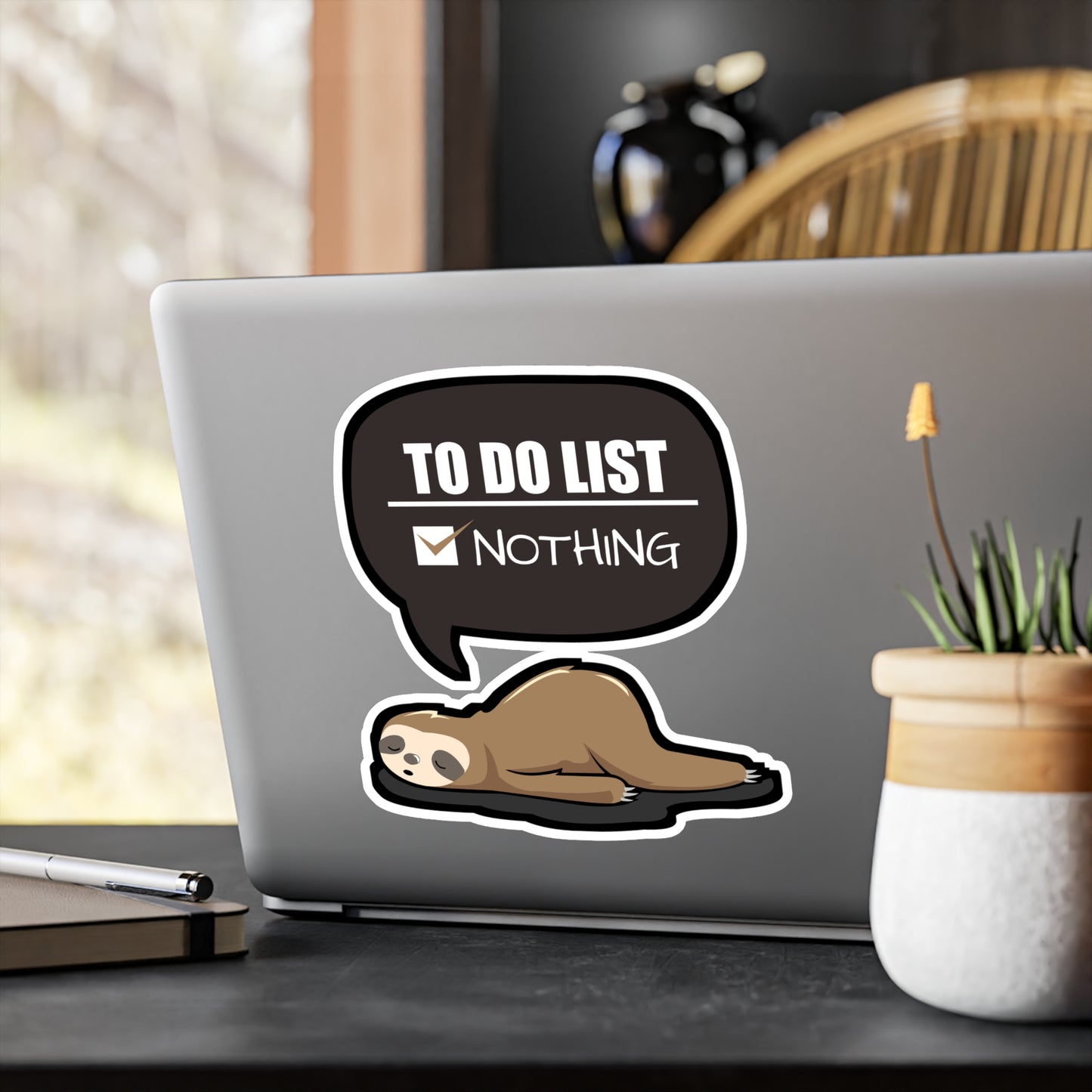 To do list Nothing - Sloth Sticker for Car Window Laptop Sticker. Water Bottle Sticker, Vinyl Cute Decal, Sloths Sticker - Sloth Gift