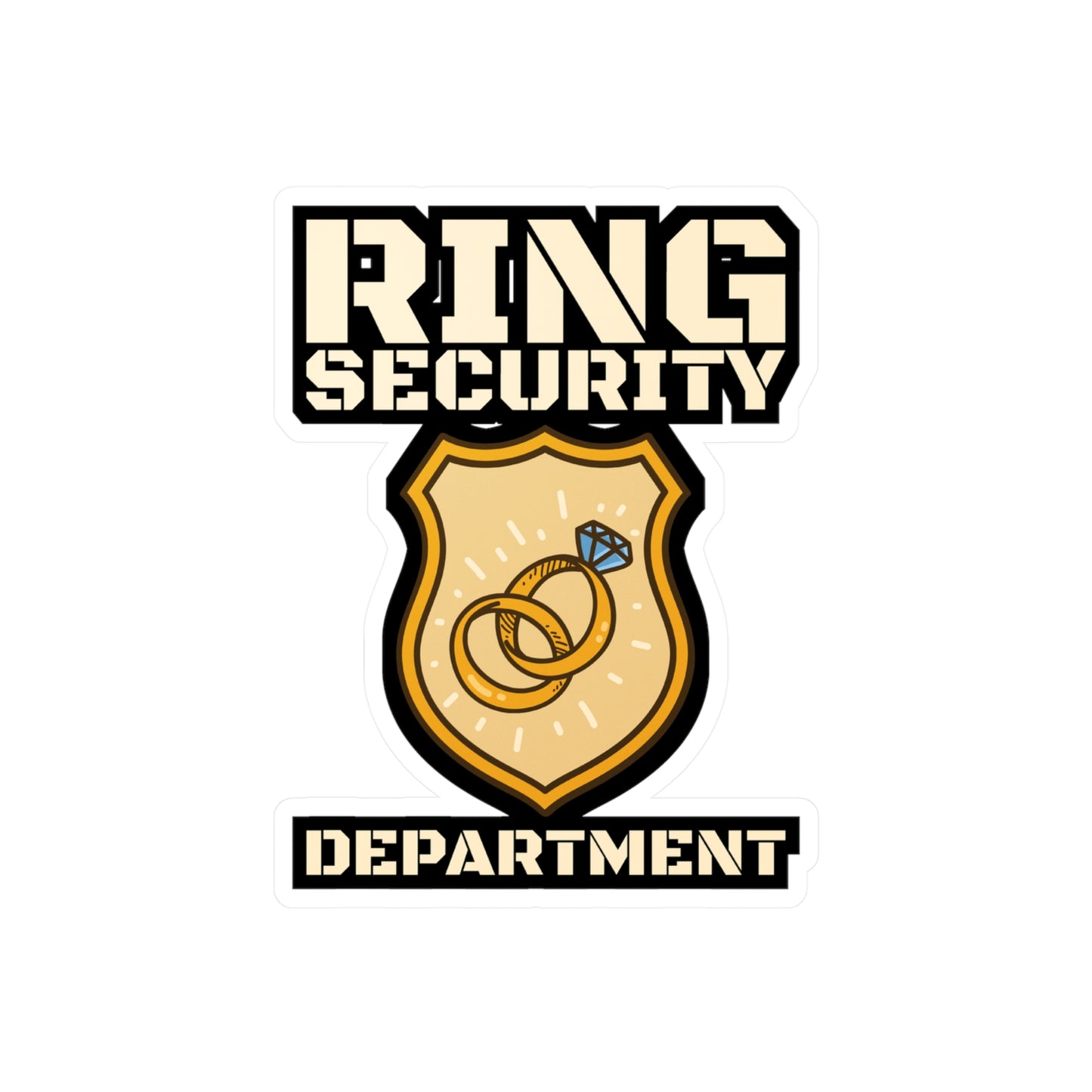Ring Security Department - Ring-bearer Sticker for Laptop Sticker. Water Bottle Sticker, Vinyl Excavator Decal - Ring-bearer Gift