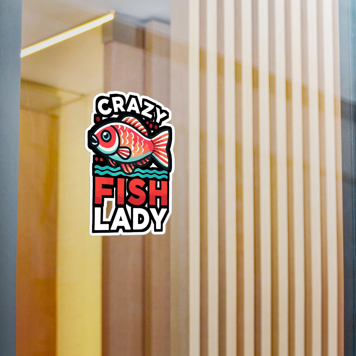 Crazy Fish Lady - Aquarist Sticker for Window Laptop Sticker. Water Bottle Sticker, Vinyl Aquarium Decal - Aquarist Gift