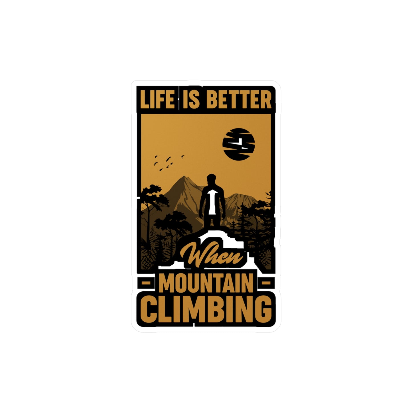 Rock Climbing Mountain Climber Bouldering  - Climbing Sticker for Laptop Sticker. Water Bottle Sticker, Vinyl Climber Decal - Climbing Gift