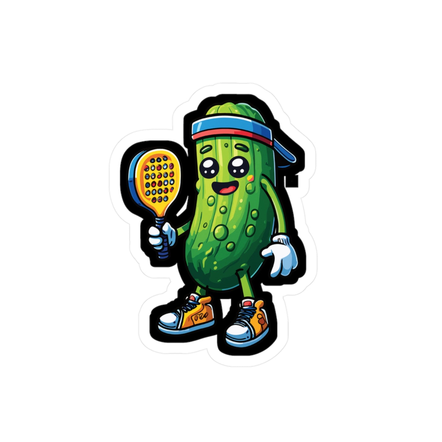 Cucumber Pickleball Player - Pickleball Sticker for Laptop Sticker. Water Bottle Sticker, Vinyl Dink Decal - Pickleball Gift