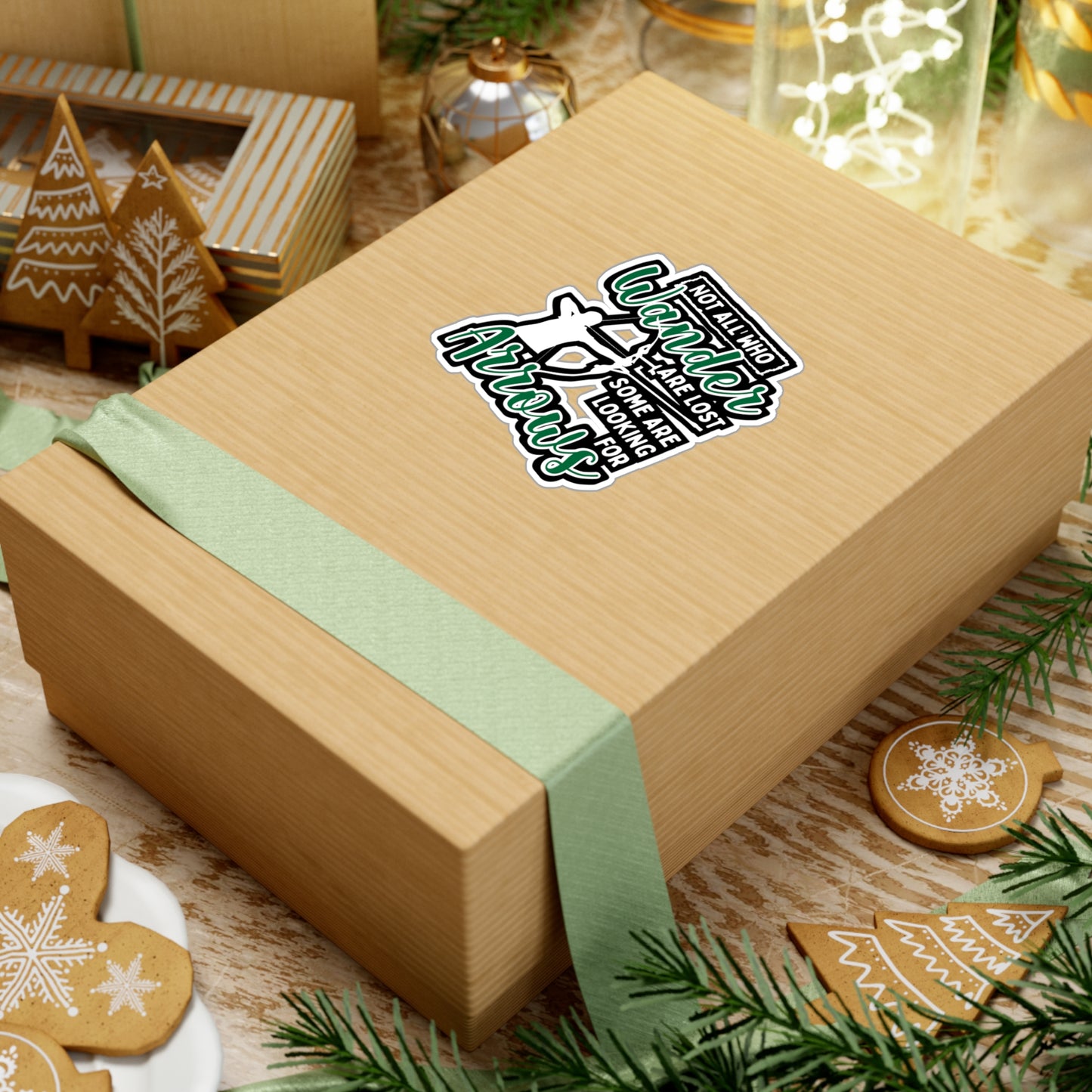 Not All Who Wander Are Lost Some Are Looking For Arrows - Archery Sticker for Laptop Sticker. Water Bottle Sticker, Vinyl Prehistoric Decal - Archery Gift