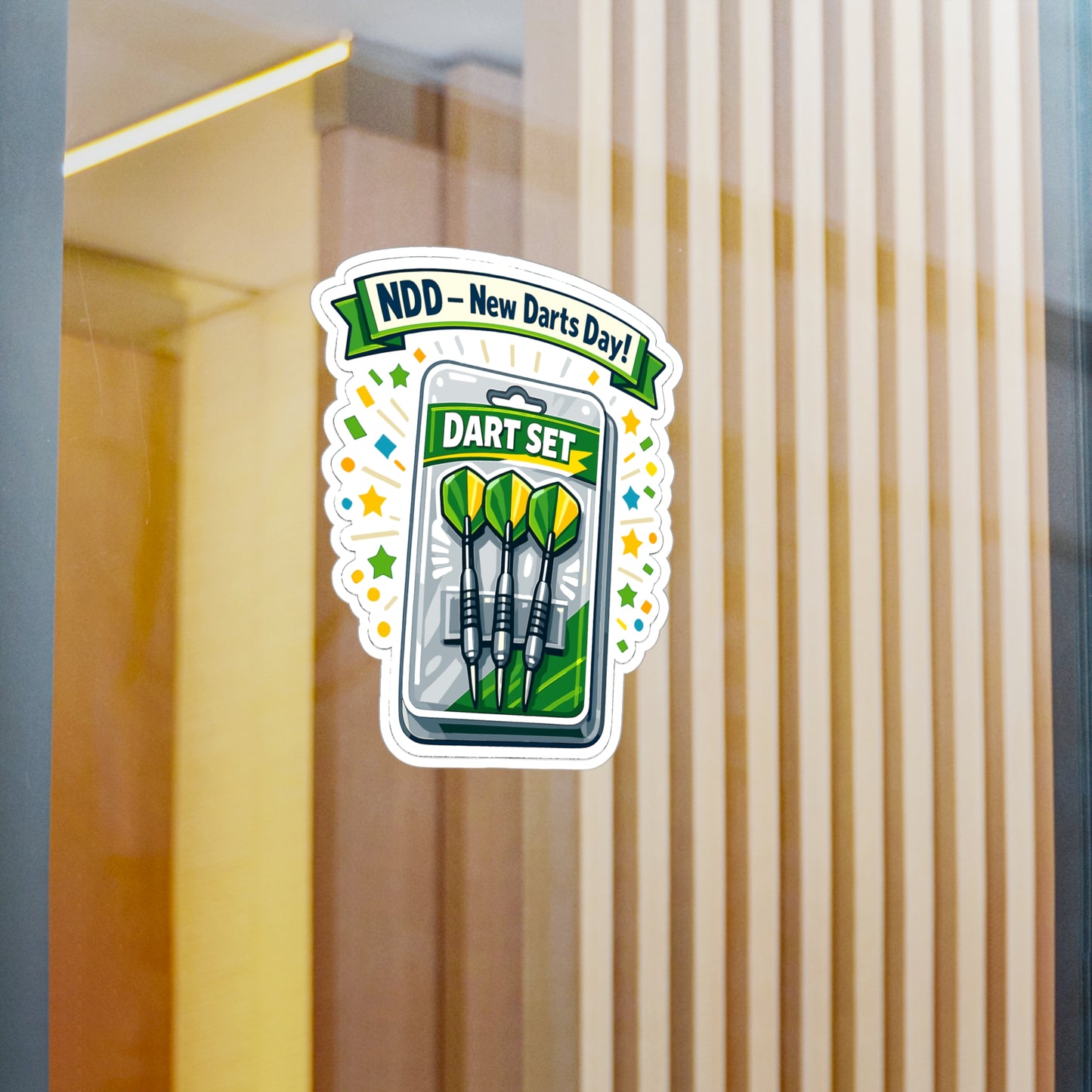 Dart Sticker NDD – New Darts Day! Funny Drinking Team Design, Vinyl Waterproof Decals for Laptop, Water Bottle, Dartboard Arrow Fans