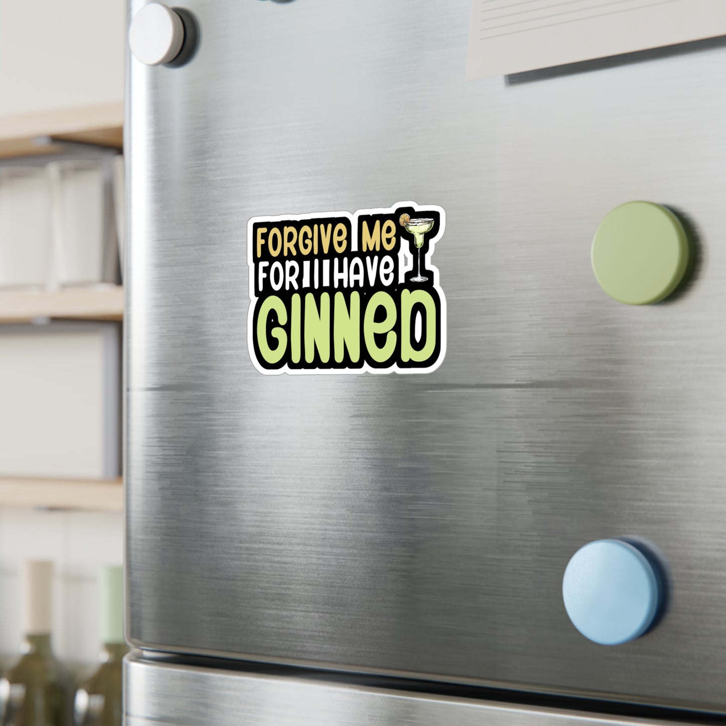 Forgive me for i have ginned - Bartender Sticker for Wall, Laptop, Window, Truck, Car Bartender Gift Vinyl Cocktail Decal Sticker