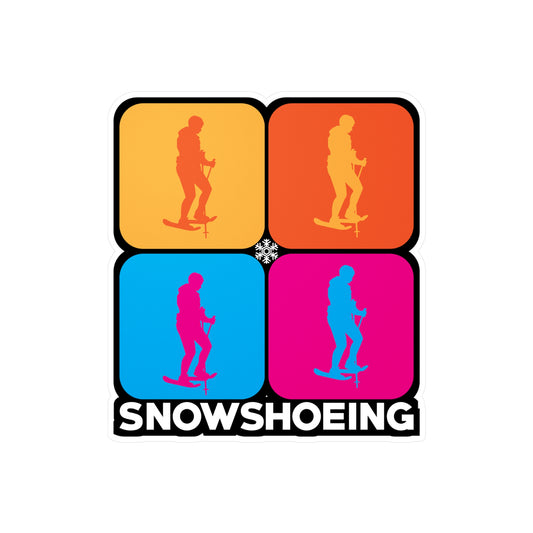 Snowshoeing - Snowshoe trekking Sticker for Laptop Sticker. Water Bottle Sticker, Vinyl Snowshoe hiker Decal - Snowshoe trekking Gift