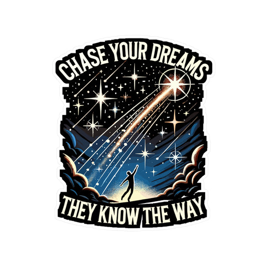 Chase Your Dreams, They Know the Way - Dreams Sticker for Laptop Sticker. Water Bottle Sticker, Vinyl Inspiration Decal - Dreams Gift