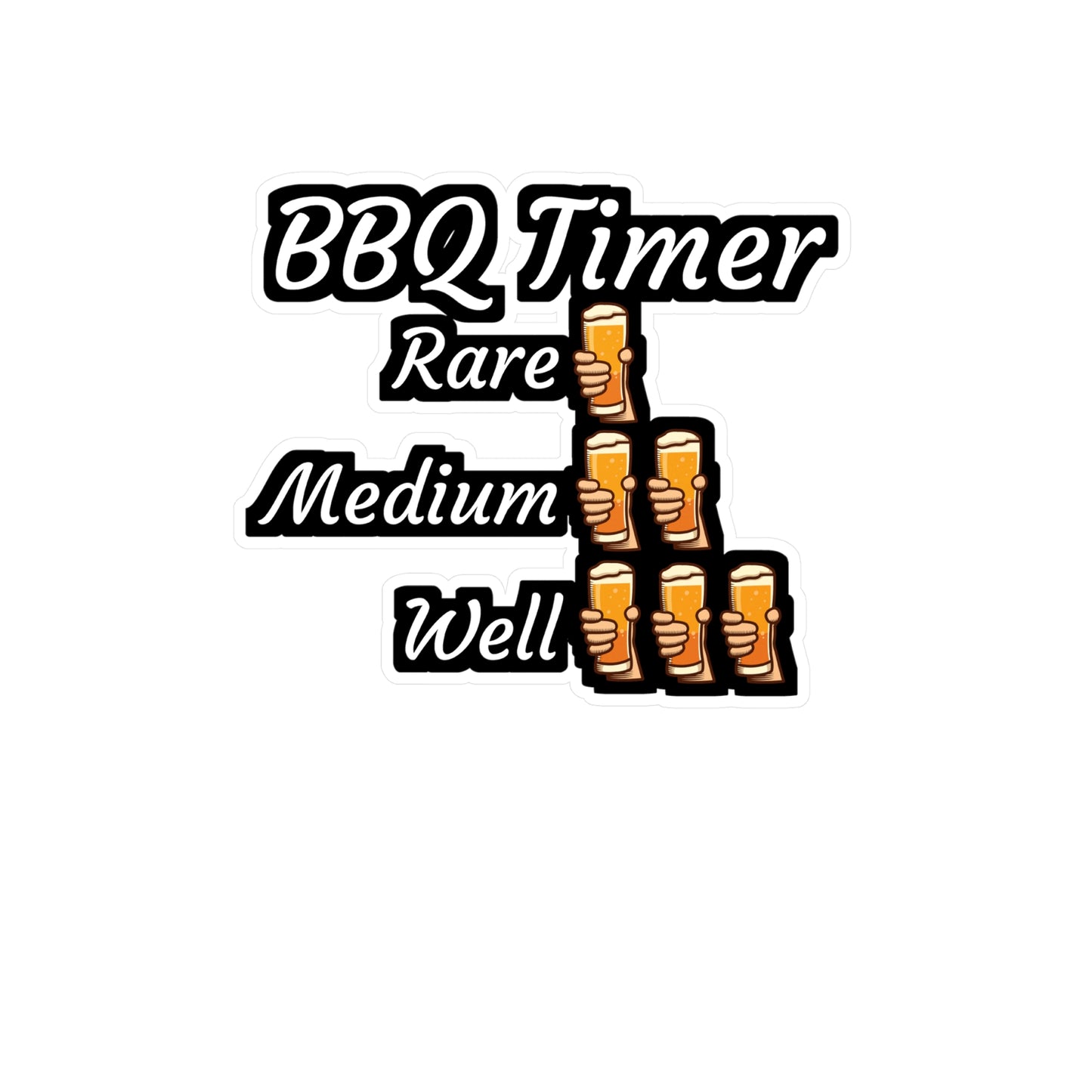 BBQ Timer - Meat Sticker for Wall, Laptop, Window, Truck, Car Meat Gift Vinyl Steak Decal Sticker