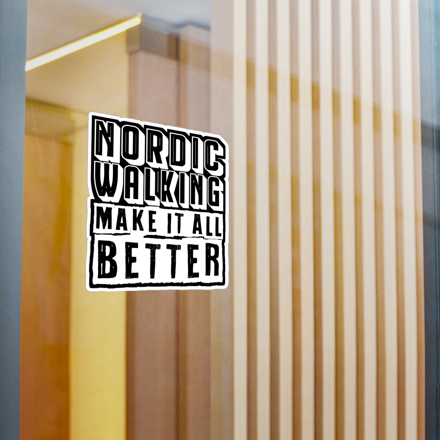 Nordic Walking Make It All Better - Sports Sticker for Laptop Sticker. Water Bottle Sticker, Vinyl Nature Decal - Sports Gift