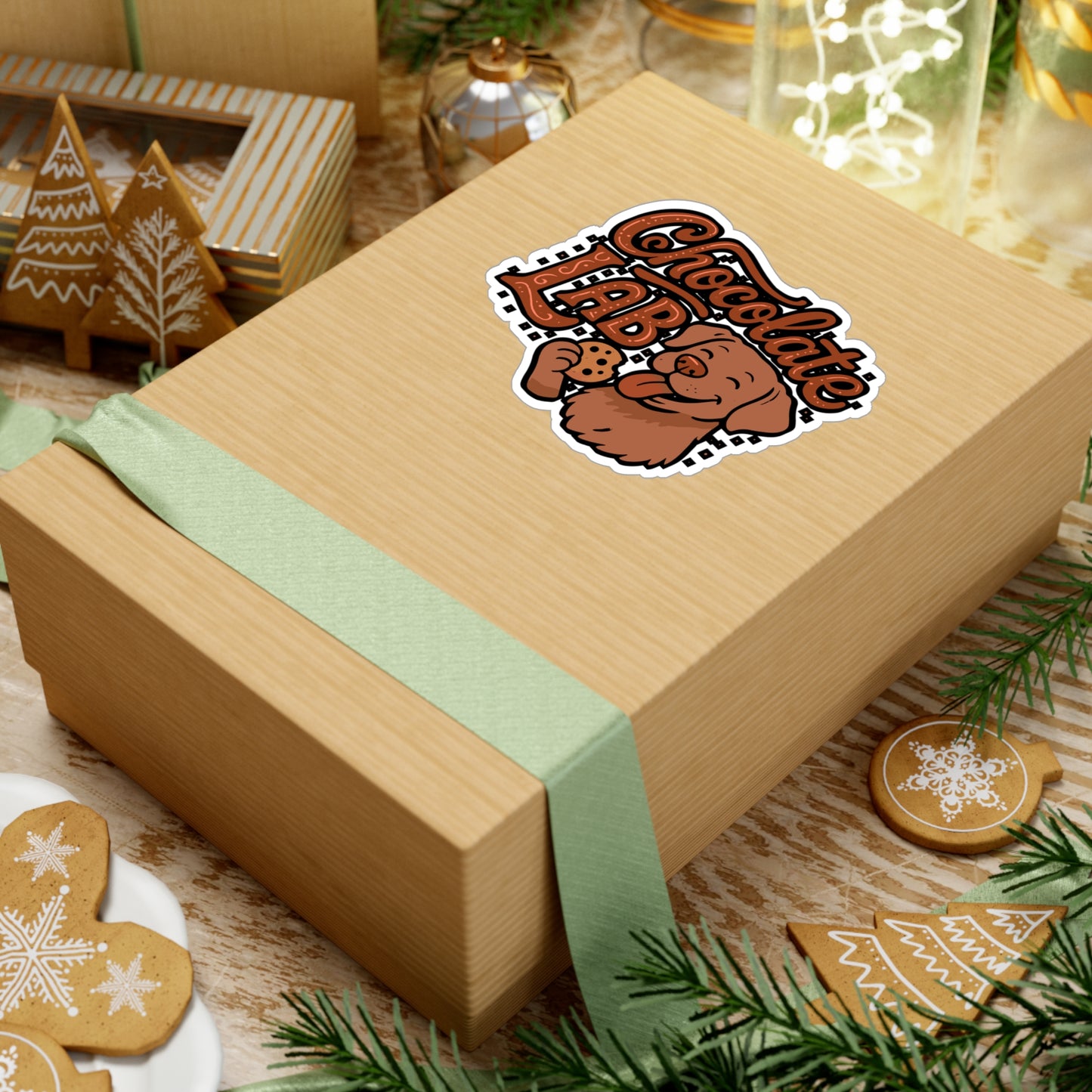 Chocolate Lab – Vinyl Sticker for Laptop or Water Bottle | Labrador Retriever Decal, Dog Lover Gift, Pet Accessories