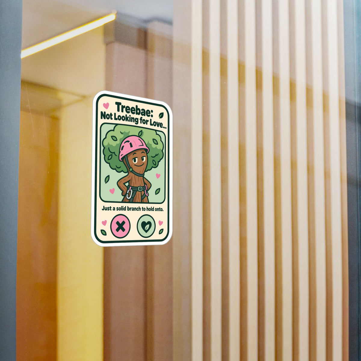 Tree Sticker - Treebae: Not Looking for Love, Funny Tree Worker and Branch Manager Decals for Laptop or Water Bottle