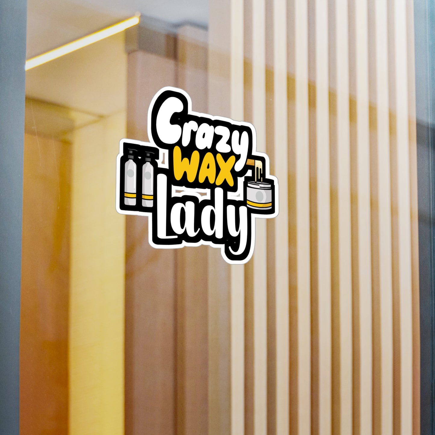 Crazy Wax Lady - Esthetician Sticker for Wall, Laptop, Window, Truck, Car Esthetician Gift Vinyl Skincare Decal Sticker