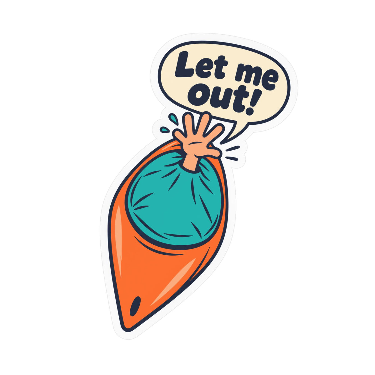 Kayak Sticker "Let me out!" - Funny Kayaking and Rowing Decals for a Kayaker's Laptop or Water Bottle