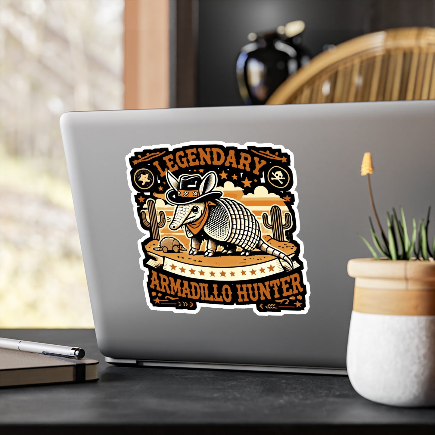 Legendary Armadillo Hunter - Armadillo Sticker for Laptop Sticker. Water Bottle Sticker, Vinyl Desert animal Decal - Armadillo Gift