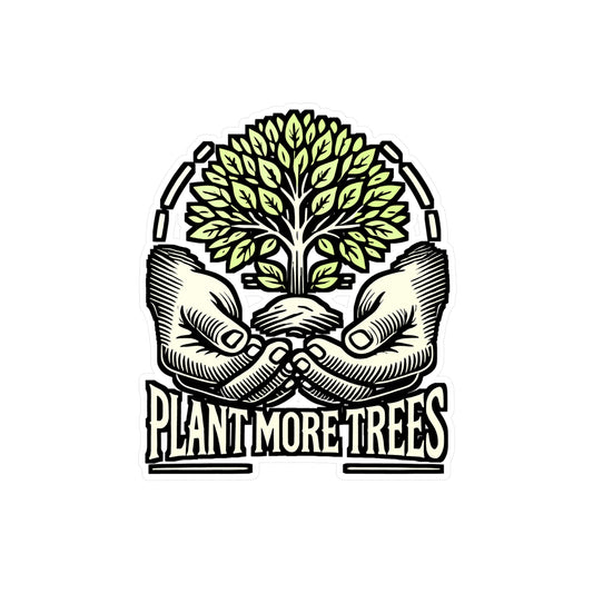 Plant More Trees – Environment Sticker for Laptop or Water Bottle | Vinyl Footprints Decal | Eco-Friendly Gift