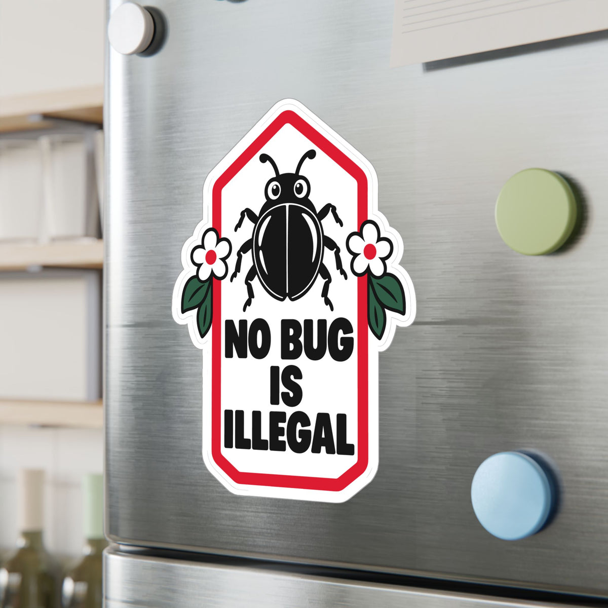 Plants Sticker No Bug Is Illegal – Nature-Inspired Dandelion Design with a Friendship Message, Decals for Laptop and Water Bottle
