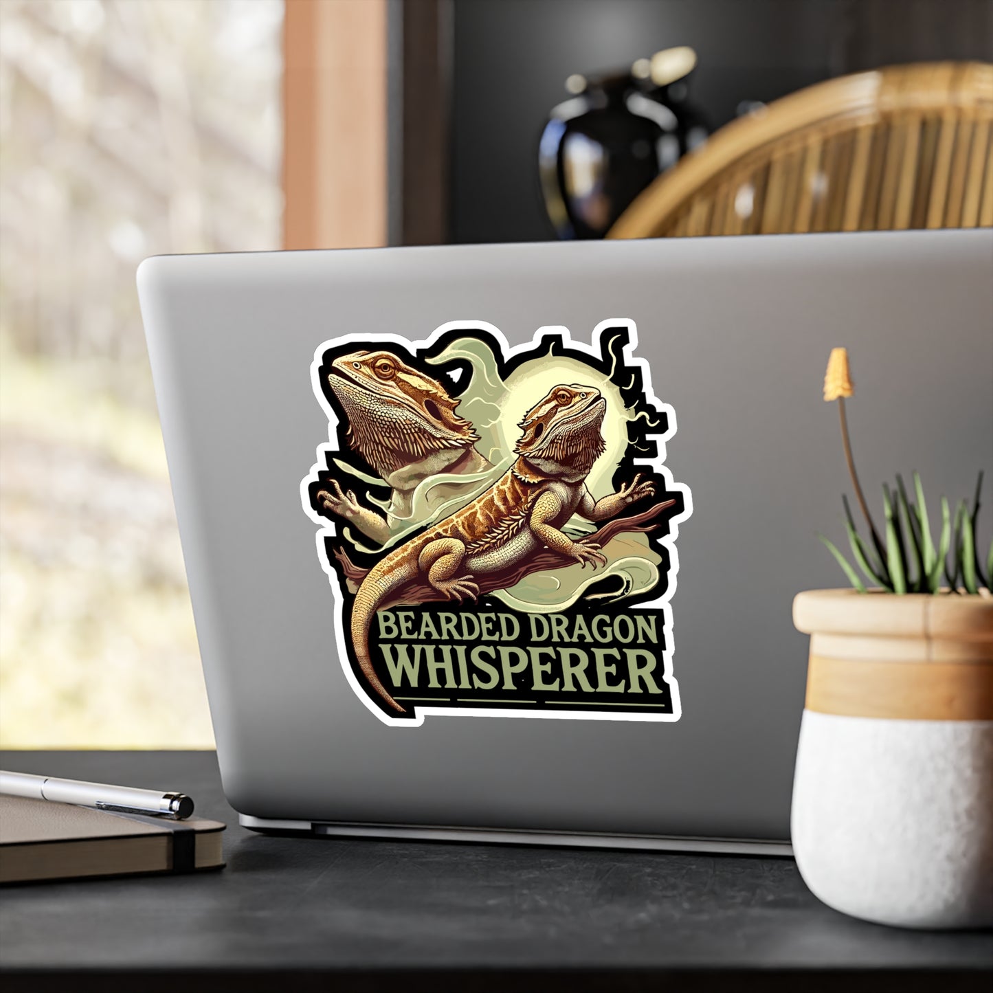 Bearded Dragon Whisperer - Bearded dragon Sticker for Laptop Sticker. Water Bottle Sticker, Vinyl Reptile Decal - Bearded dragon Gift