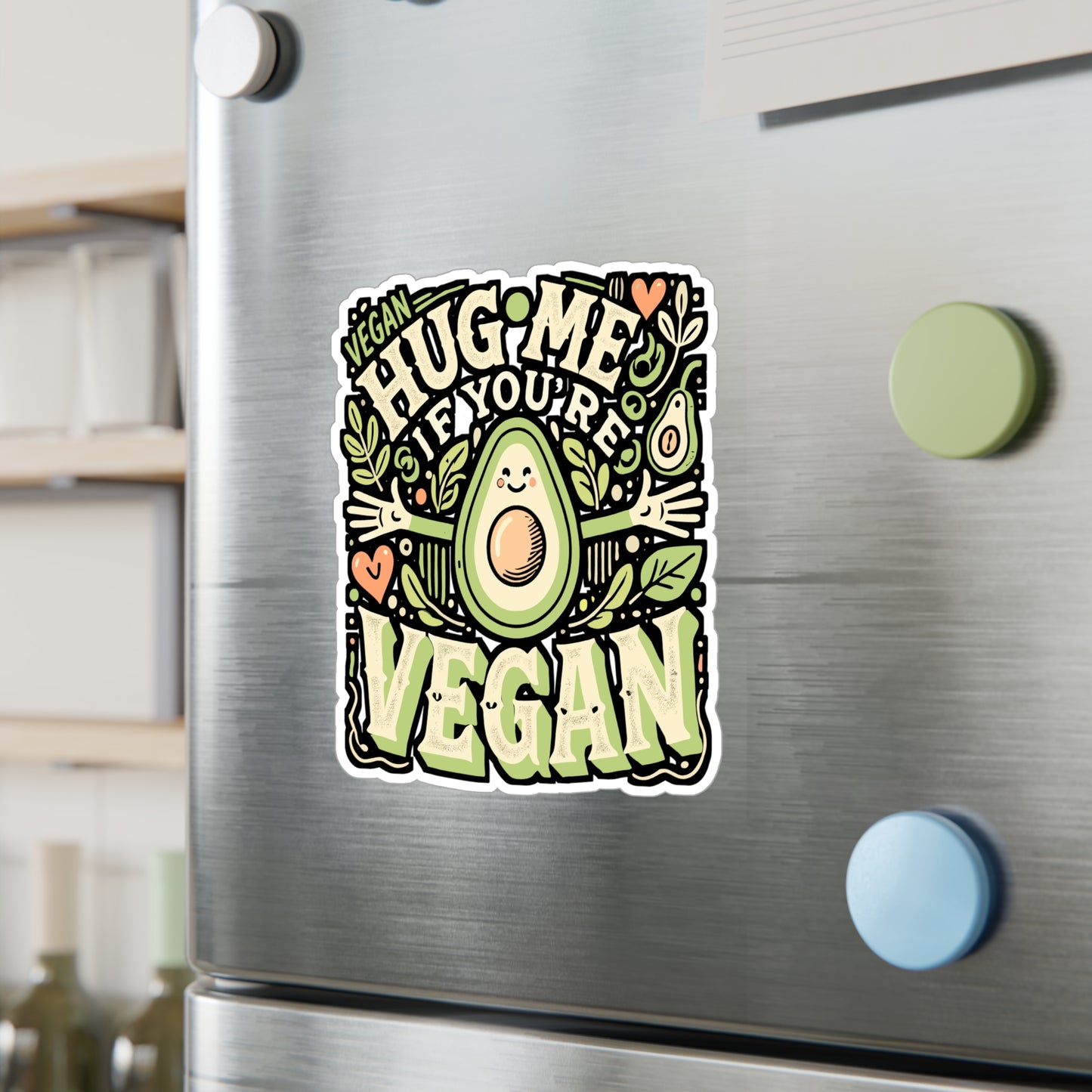 Hug Me If You're Vegan – Vinyl Sticker for Laptop & Water Bottle | Eco-Friendly Plants Decal, Vegan Gift