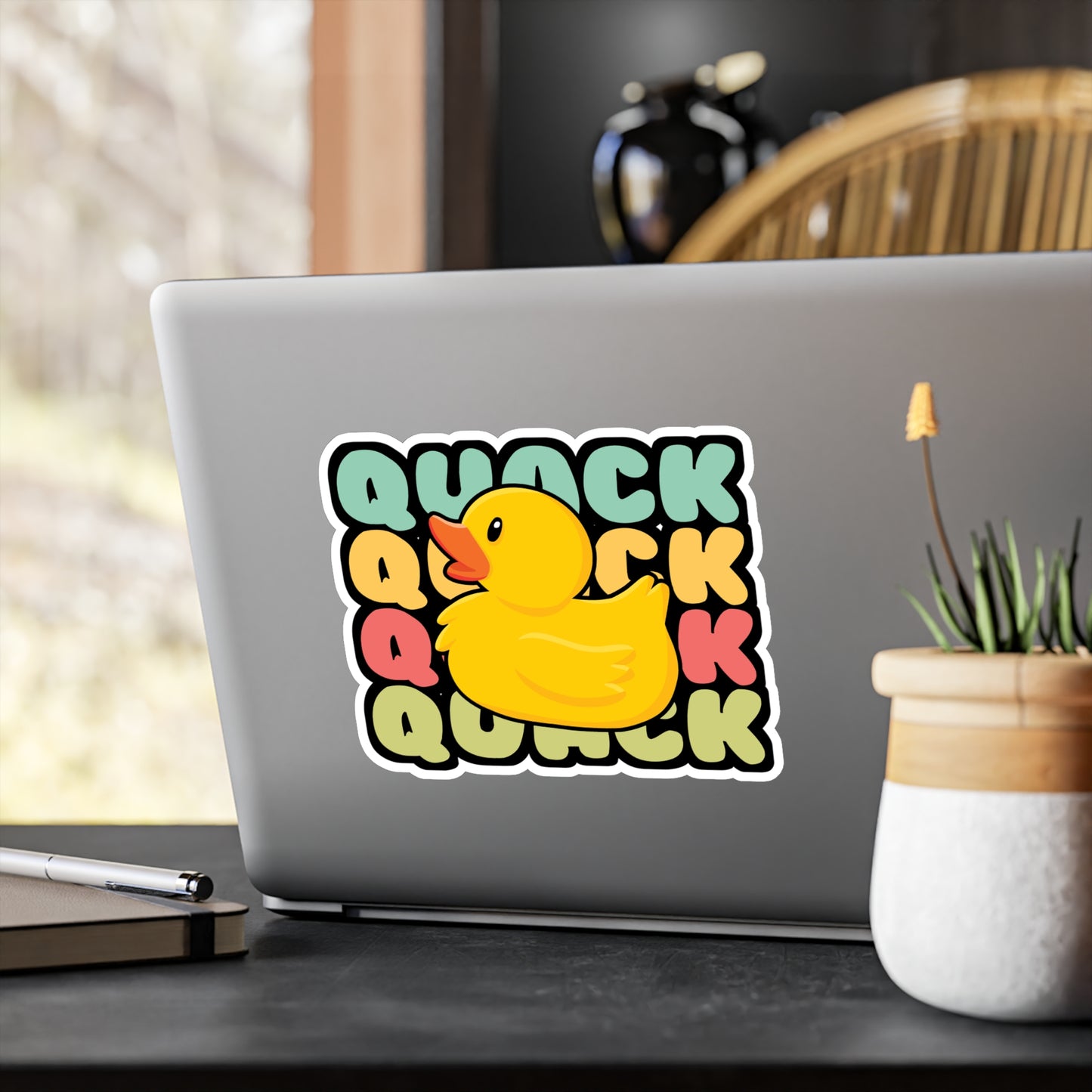 Quack Duck - Quack Sticker for Car Window Laptop Sticker. Water Bottle Sticker, Vinyl Rubber duck Decal, Geeky Sticker - Quack Gift
