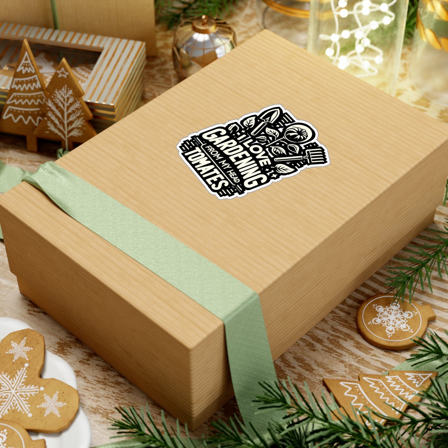 I Love Gardening From My Head Tomatoes - Gardening Sticker for Laptop Sticker. Water Bottle Sticker, Vinyl Landscaper Decal - Gardening Gift