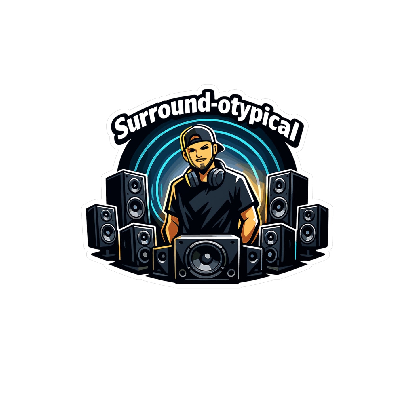 Audio Engineer Sticker Surround-otypical Funny Sound Engineer Vinyl decals Waterproof for Laptop, Water Bottle Audio Technician Monitor Humor