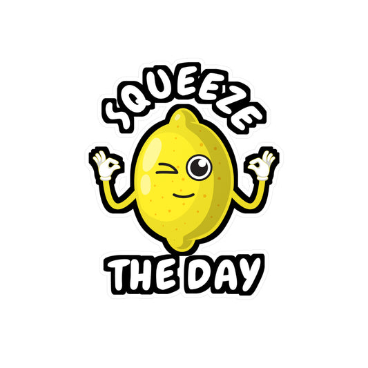 Squeeze The Day | Lemonade Sticker | Lemon Decals | Squeazy Laptop Sticker | Lemonade Gift | Lemon Gift