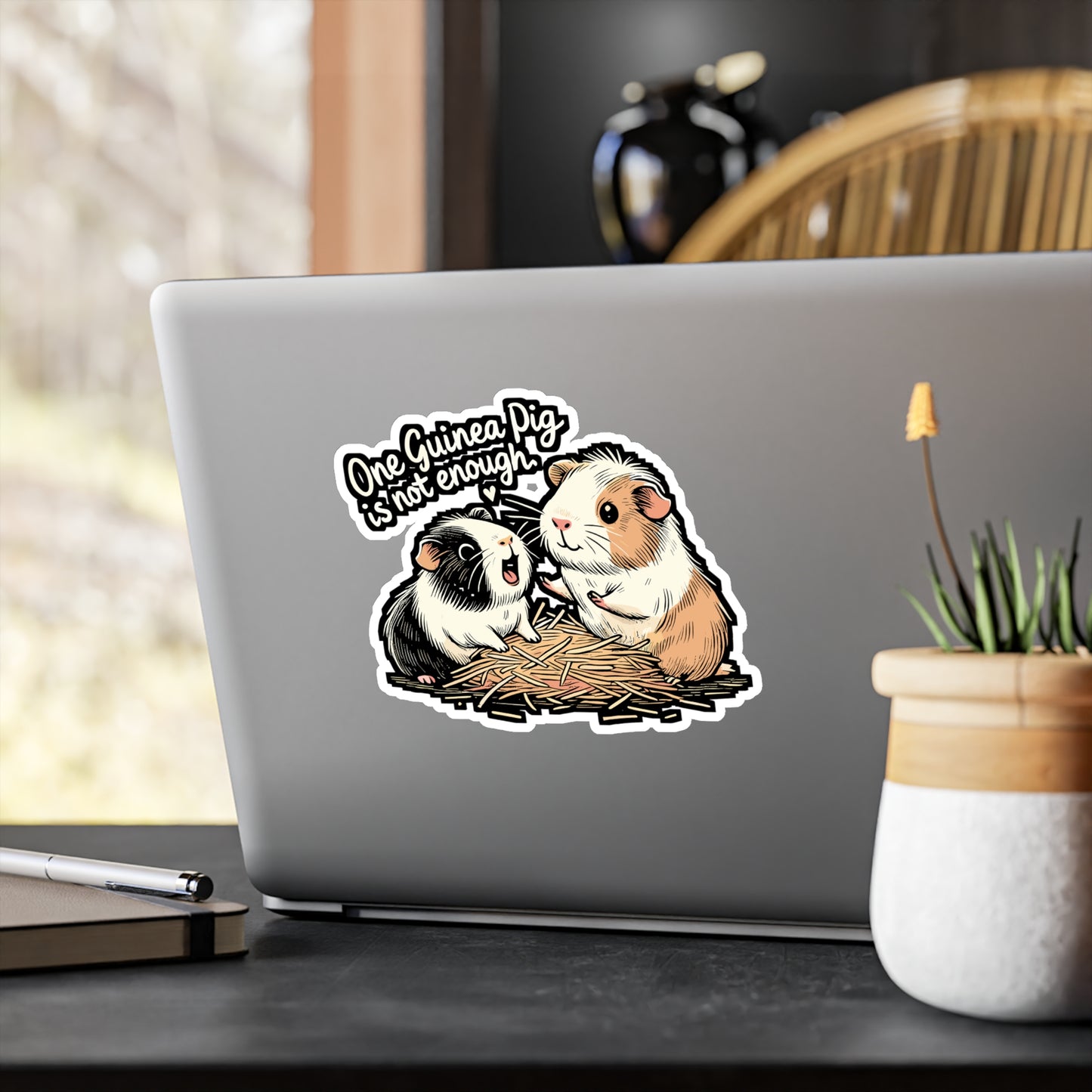 One Guinea Pig Is Not Enough – Cute Guinea Pig Sticker | Vinyl Cavy Decal for Laptop or Water Bottle | Funny Pet Lover Gift