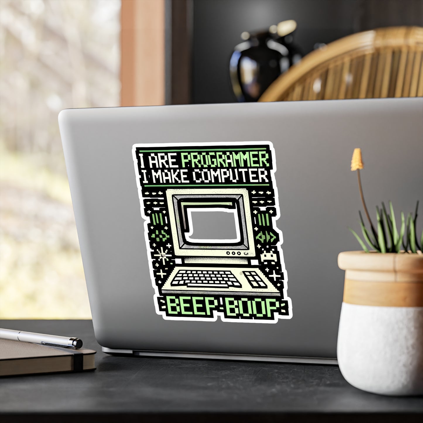 I Are Programmer I Make Computer Beep Boop - Programmer Sticker for Laptop Sticker. Water Bottle Sticker, Vinyl Coding humor Decal - Programmer Gift
