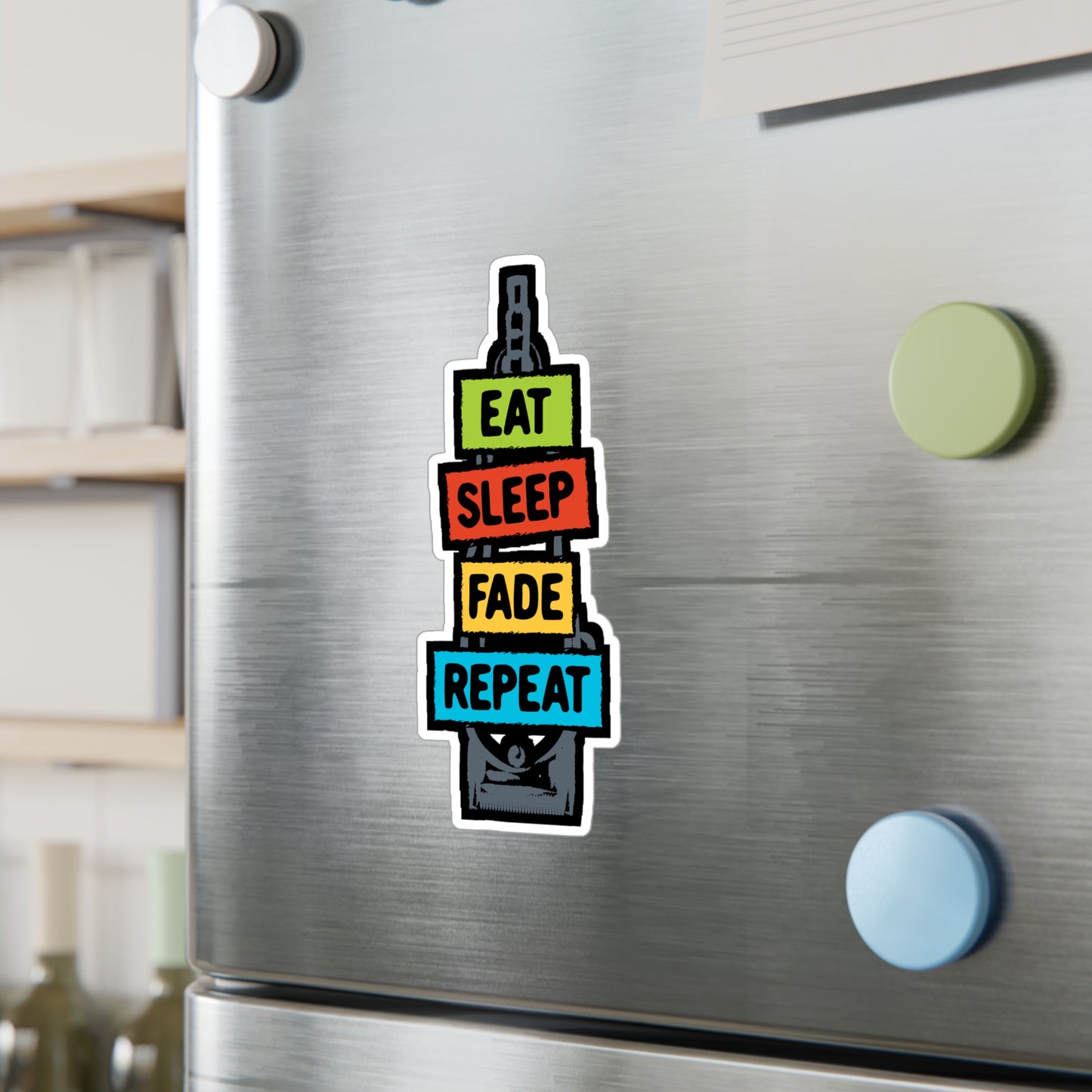 Eat Sleep Fade Repeat - Barber Sticker for Laptop Sticker. Water Bottle Sticker, Vinyl Trimmer Decal - Barber Gift