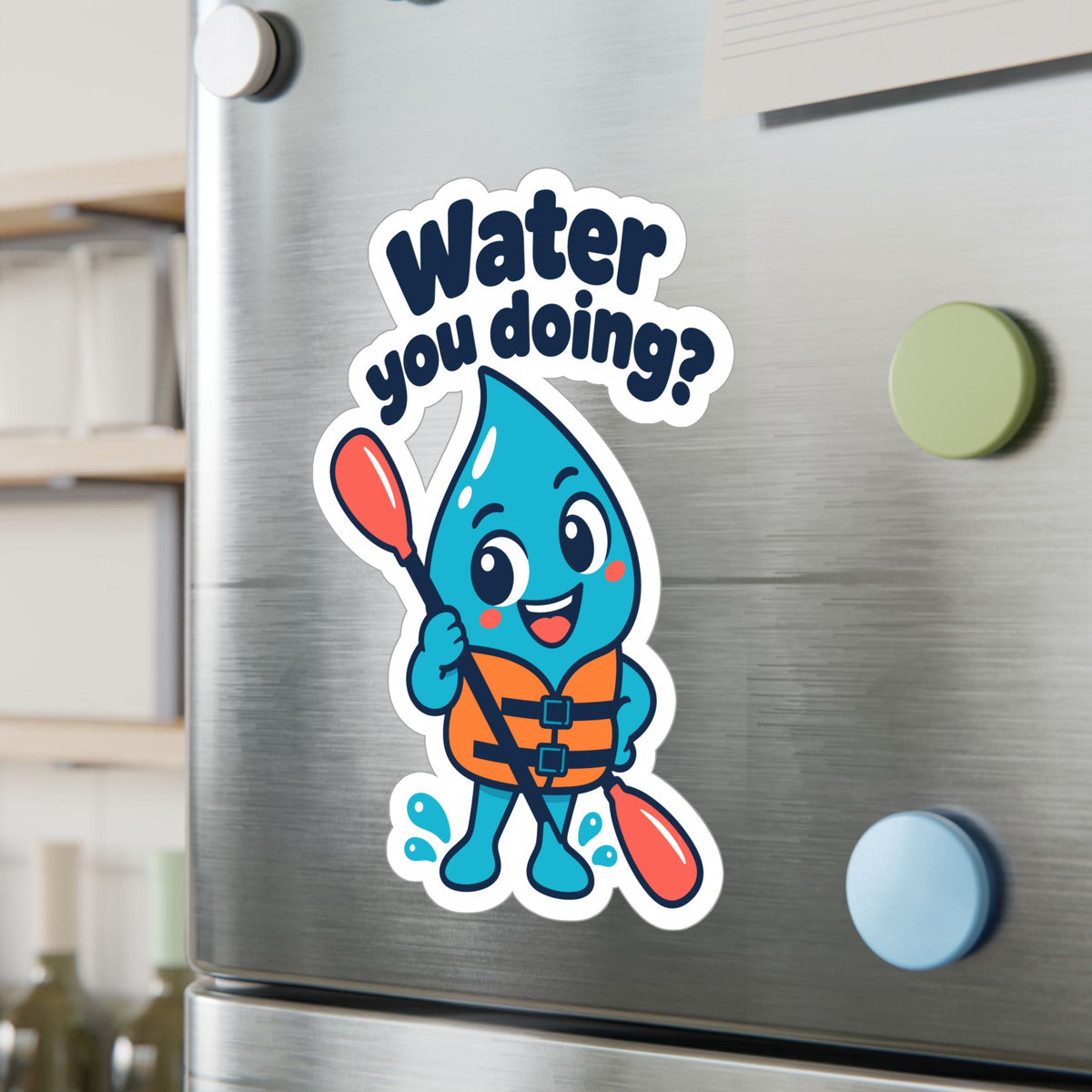 Kayak Sticker "Water you doing?" – Funny Kayaking and Rowing Decals for a Kayaker's Laptop or Water Bottle