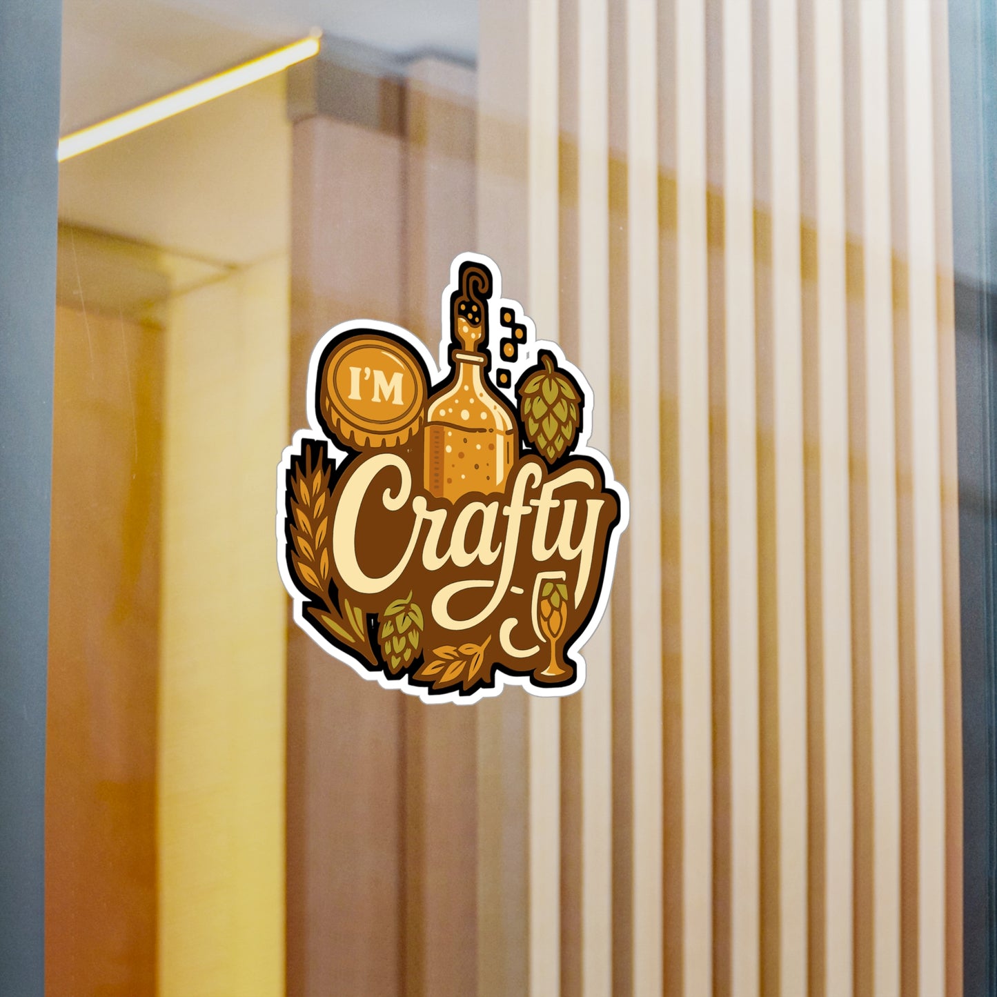 I'm Crafty - Home Brew Sticker for Laptop, Water Bottle, Gift for Beer Lovers, DIY Brewers, Home Brewing Enthusiasts