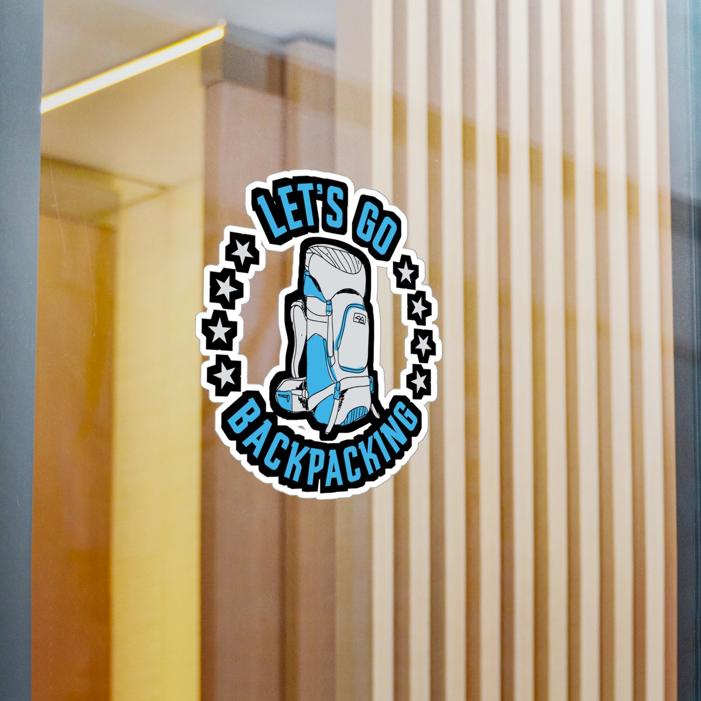 Lets Go Backpacking - Backpacking Sticker for Laptop Sticker. Water Bottle Sticker, Vinyl Hiking Decal - Backpacking Gift