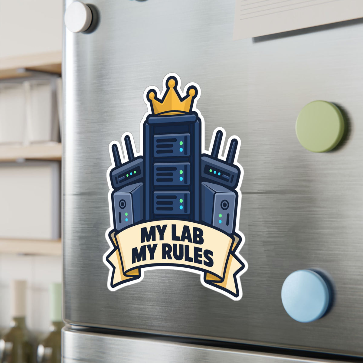tech Sticker - My Lab My Rules, Reboot Button and Bandage Design for Laptop and Water Bottle Decals