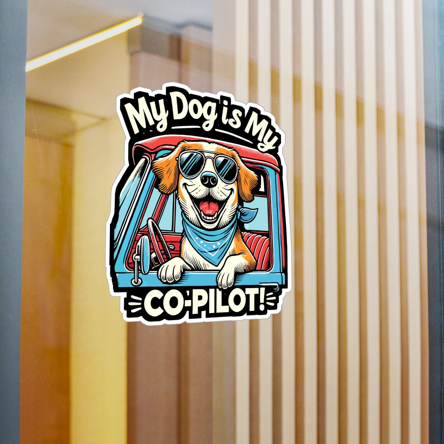 My Dog is My Co-Pilot - Dog Sticker for Laptop Sticker. Water Bottle Sticker, Vinyl Co-pilot Decal - Dog Gift