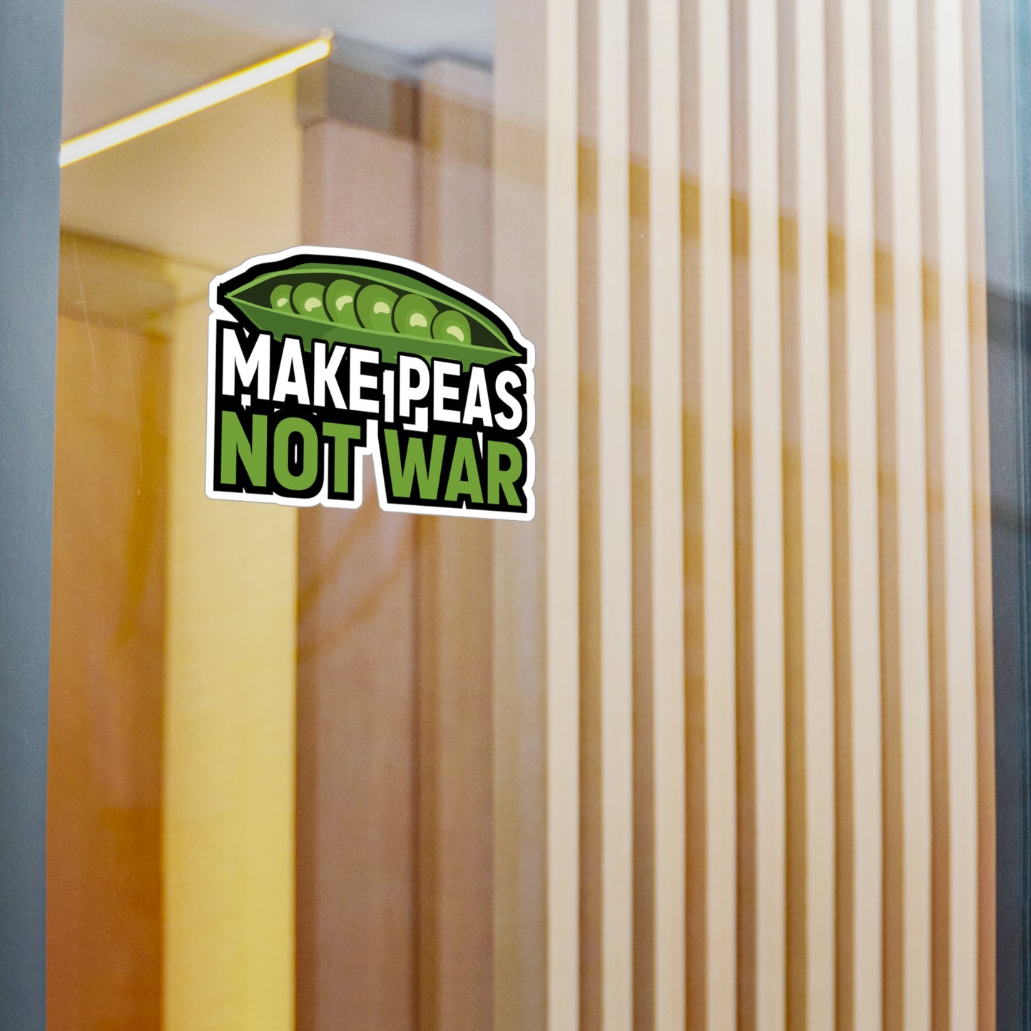 Make peas, not war - Plant-based Sticker for Laptop Sticker. Water Bottle Sticker, Vinyl Vegan Decal - Plant-based Gift