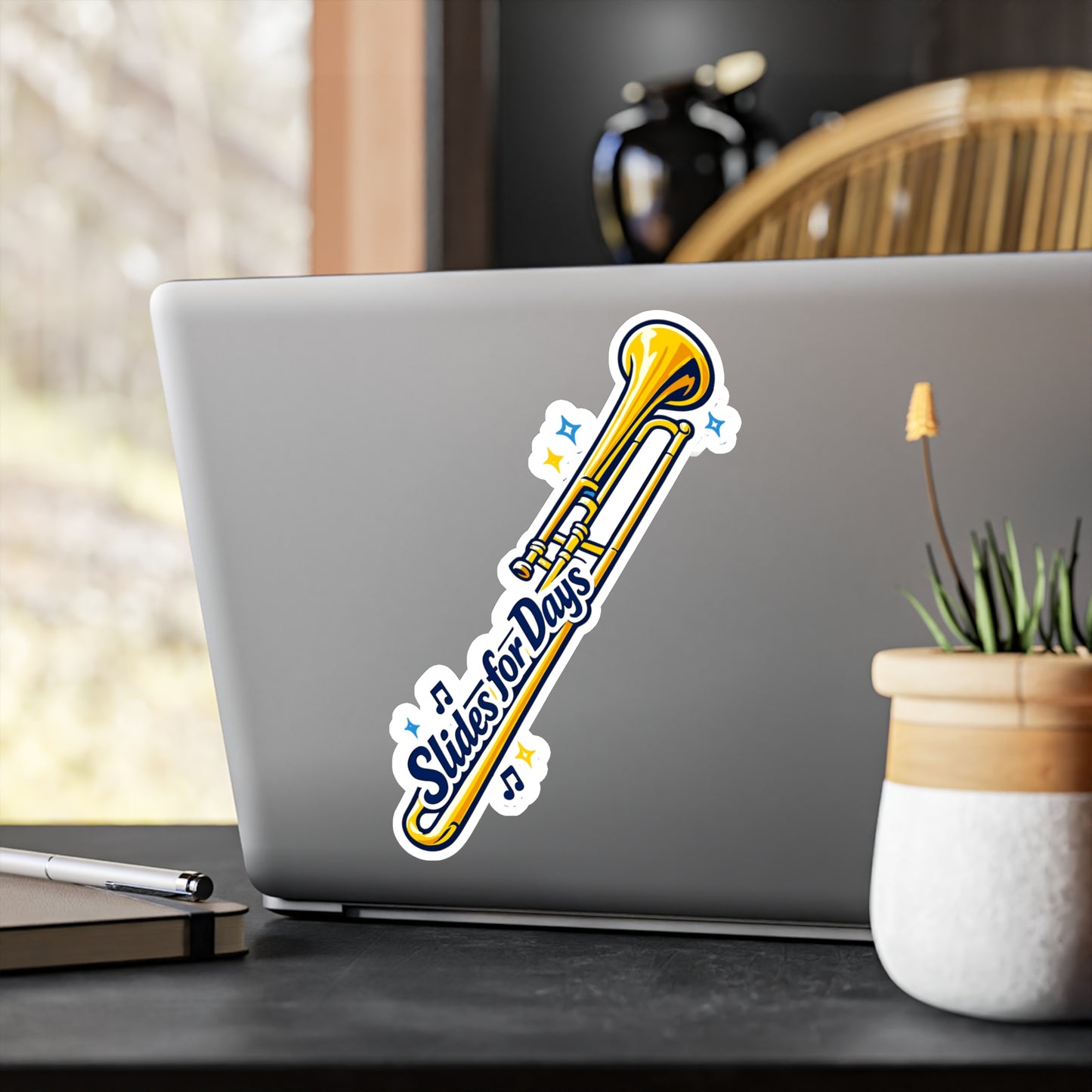 Marching Band Sticker "Slides for Days" Waterproof Vinyl Decals for Laptop & Water Bottle, Drummer, Band Director, Mellophone