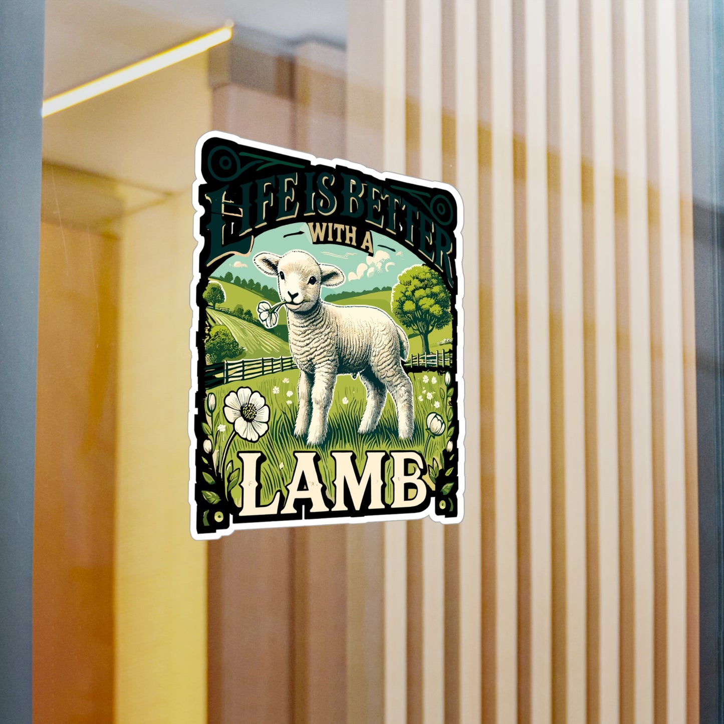 Life Is Better With A Lamb - Lamb Sticker for Car Window Laptop Sticker. Water Bottle Sticker, Vinyl Farm Decal, Animal Sticker - Lamb Gift