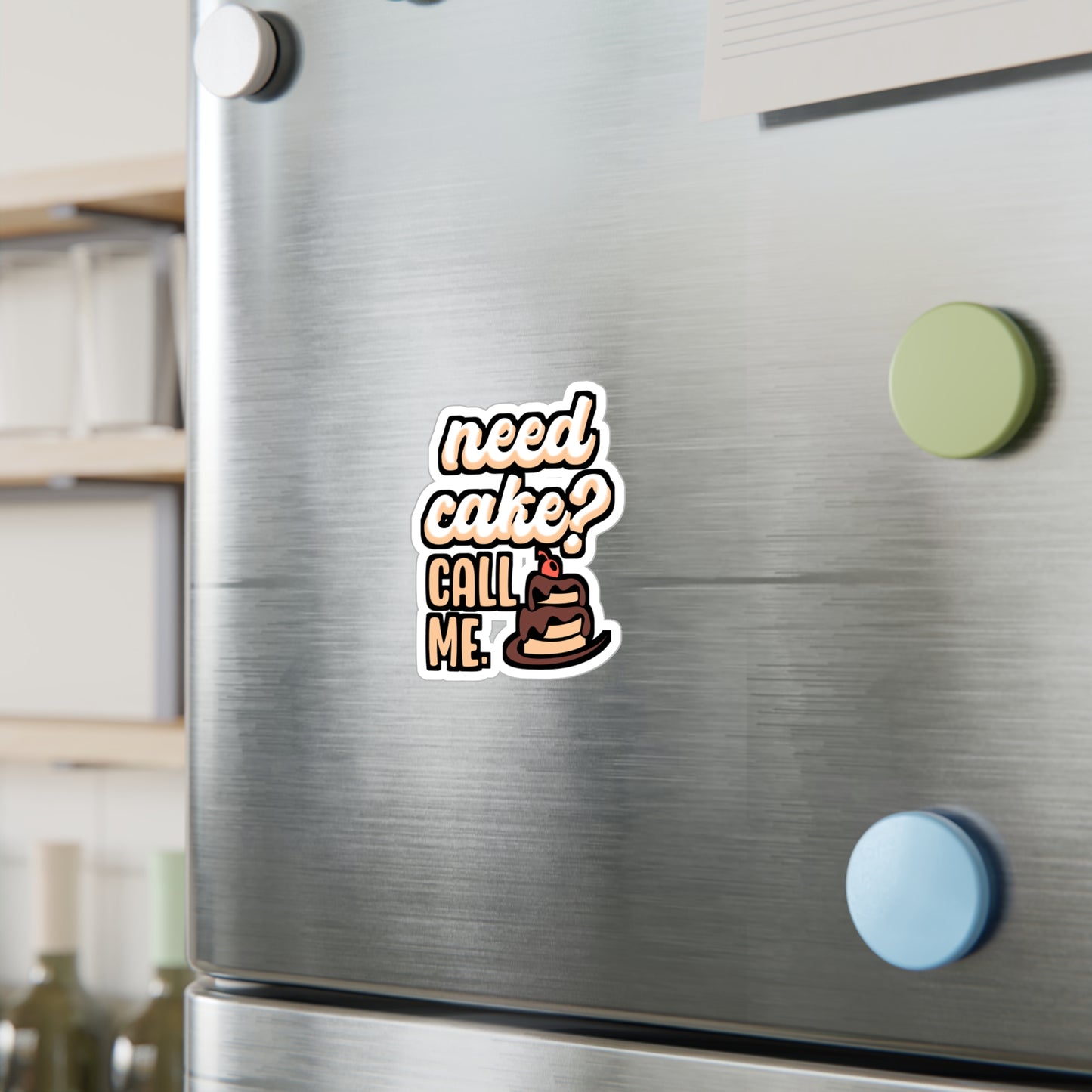 Need Cake Call Me - Baking Sticker for Laptop Sticker. Water Bottle Sticker, Vinyl Cake-decorator Decal - Baking Gift