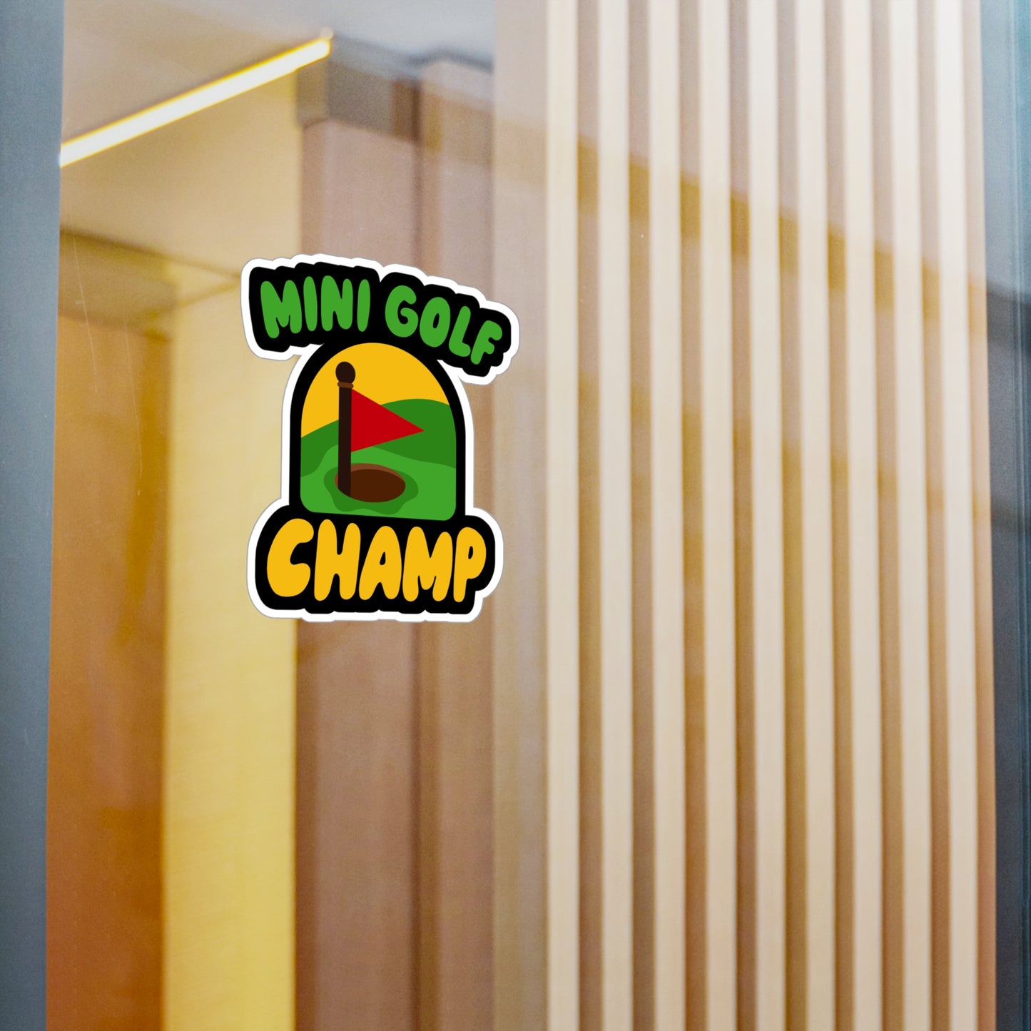 Mini Golf Champ - Golf Sticker for Wall, Laptop, Window, Truck, Car Golf Gift Vinyl Golfing Decal Sticker