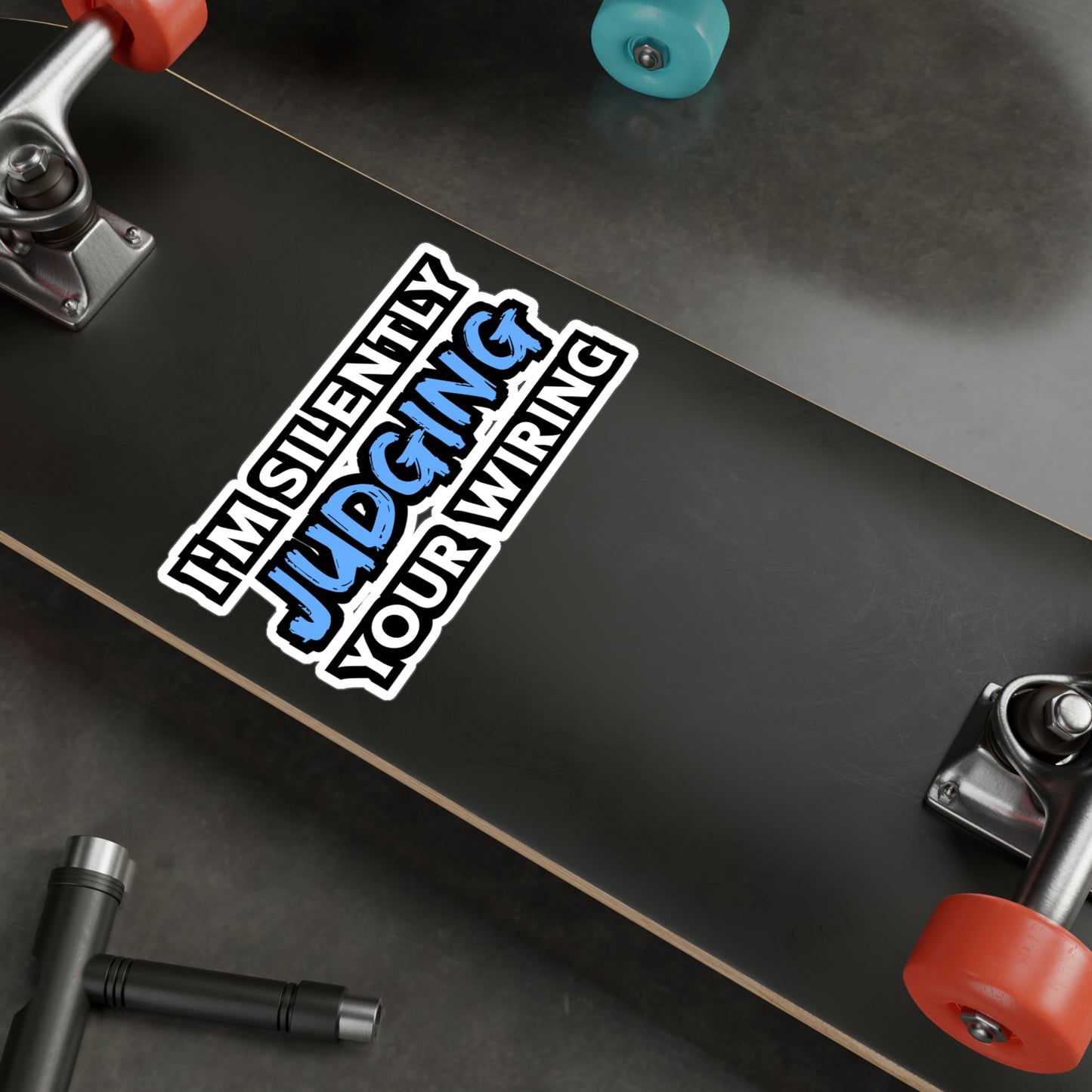 I'm Silently Judging Your Wiring - Electrician Sticker for Wall, Laptop, Window, Truck, Car Electrician Gift Vinyl Stripper Decal Sticker