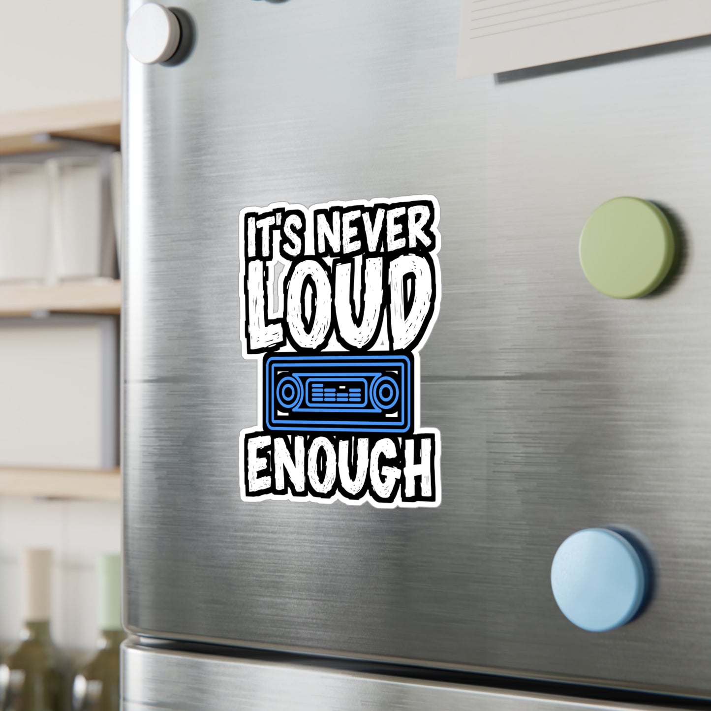 It's Never Loud Enough | Car-stereo Sticker | Car-audio Decals | Bass Laptop Sticker | Car-stereo Gift | Car-audio Gift