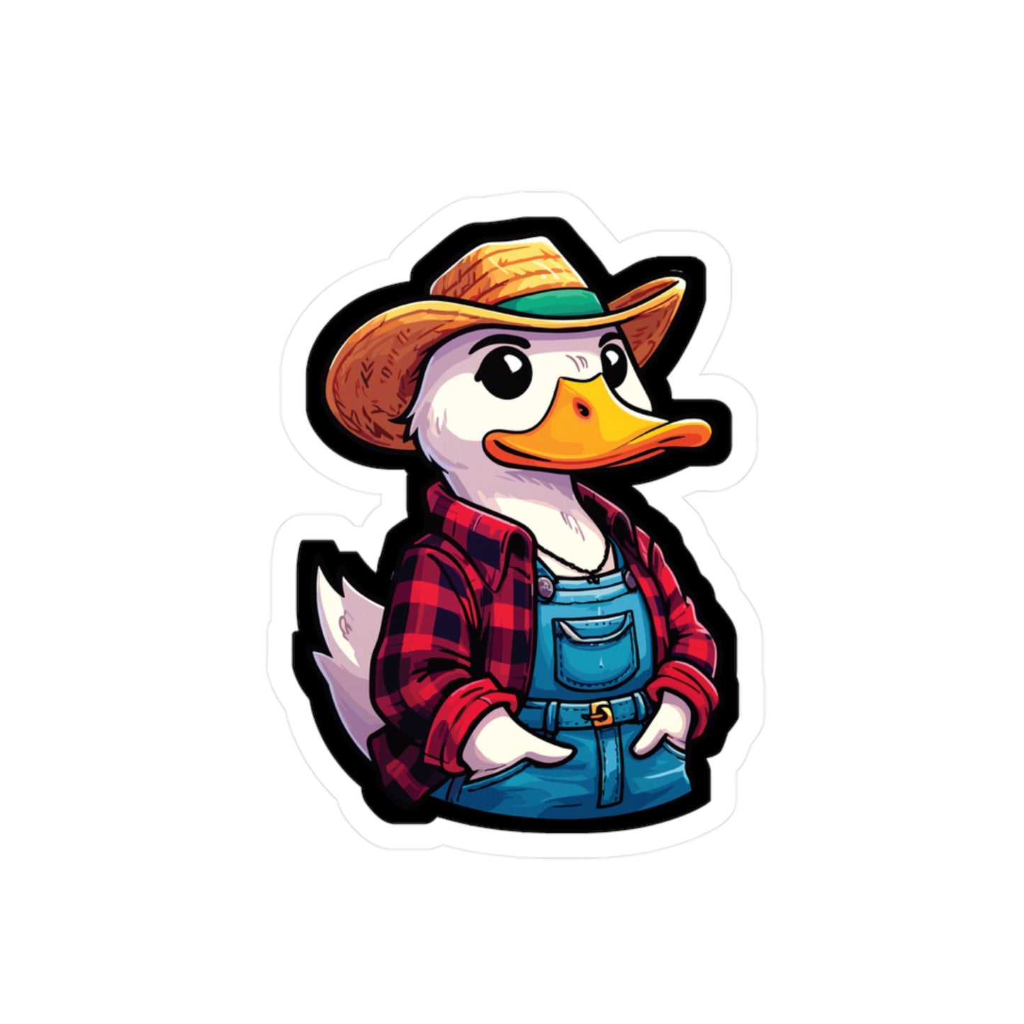 Farmer Duck - Duck Sticker for Car Laptop Sticker. Water Bottle Sticker, Vinyl Farmer Decal, Western Sticker - Duck Gift