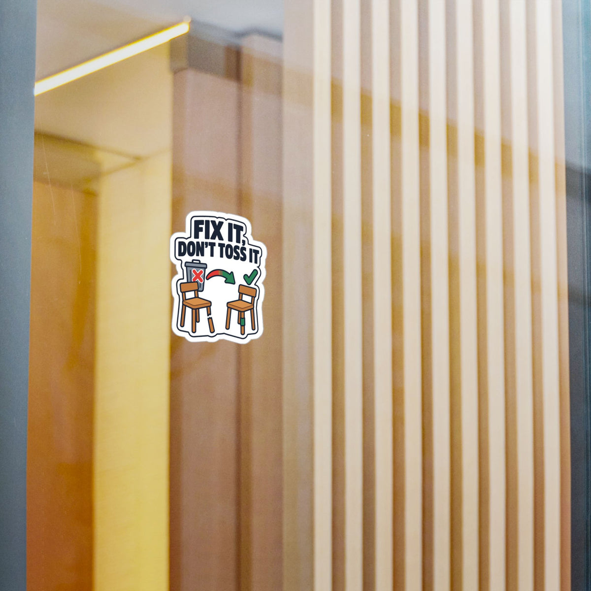 Upcycling Sticker - Fix It, Don’t Toss It - Recycling Art Decals Celebrating Sustainability for Laptop and Water Bottle