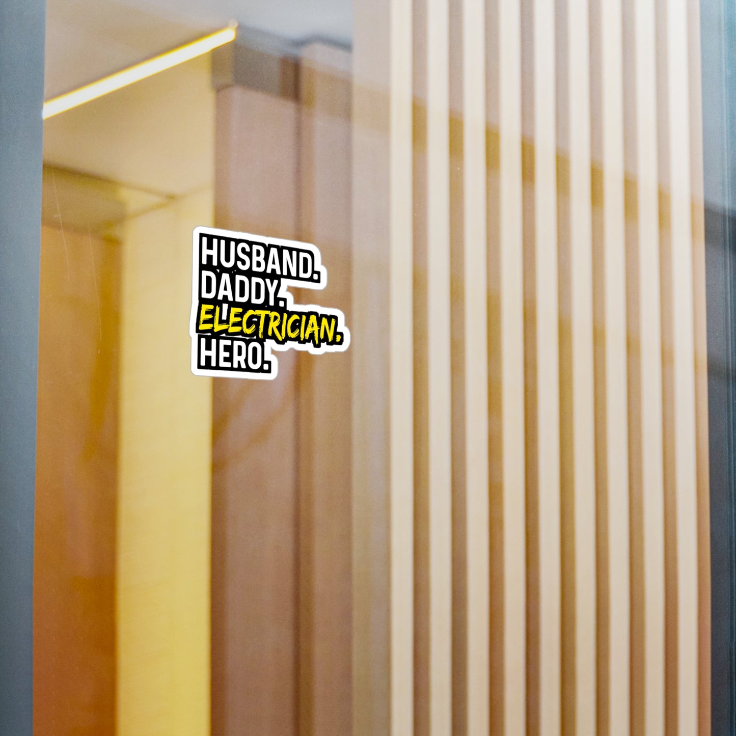 Husband Daddy Electricia Hero - Electrician Sticker for Wall, Laptop, Window, Truck, Car Electrician Gift Vinyl Stripper Decal Sticker