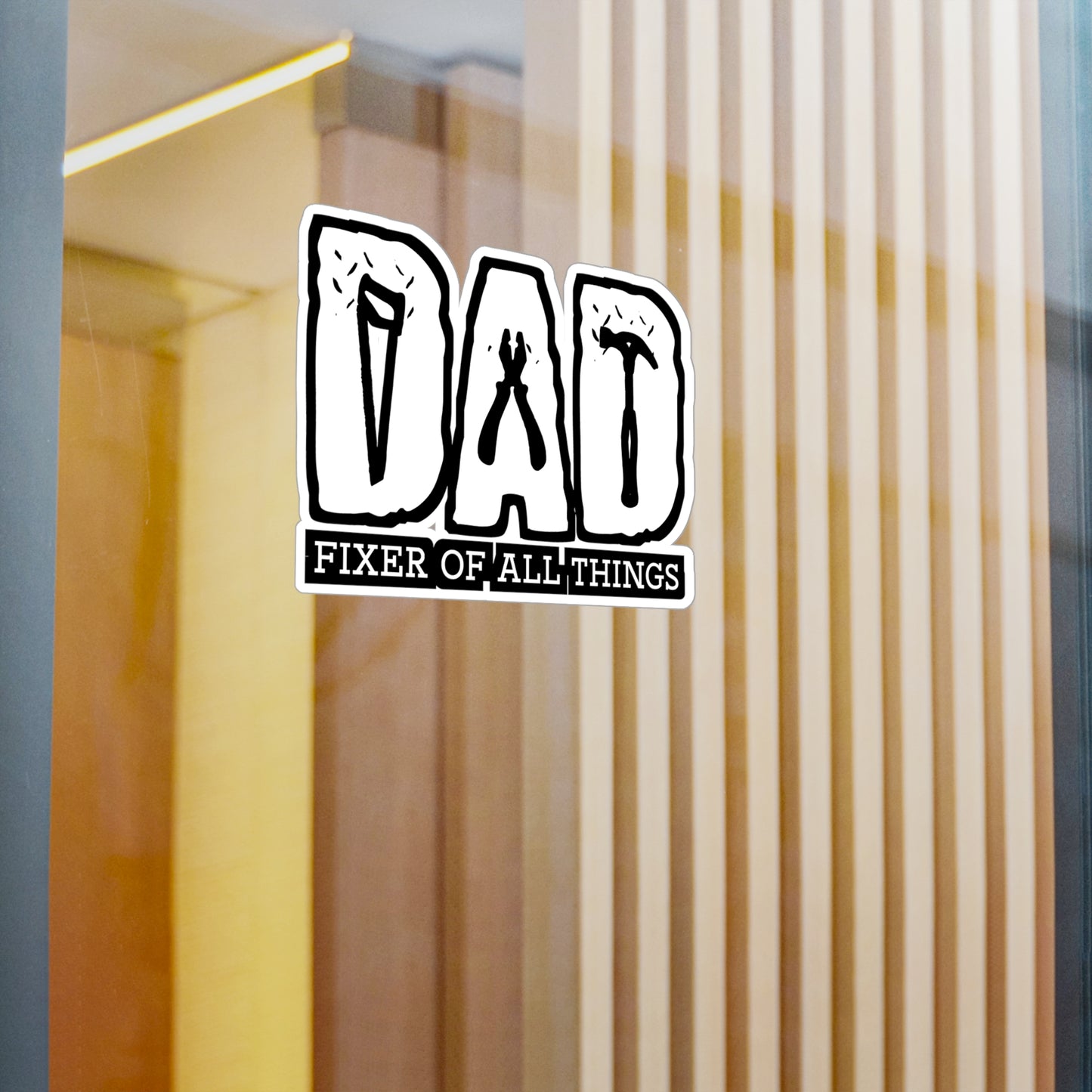 Dad - Fixer Of All Things - Carpenter Sticker for Laptop Sticker. Water Bottle Sticker, Vinyl Woodworker Decal - Carpenter Gift