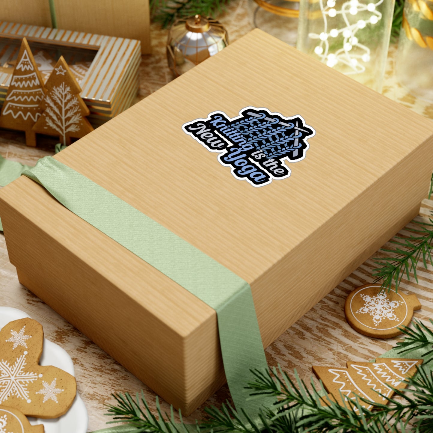 Knitting is the new Yoga - Crocheting Sticker for Wall, Laptop, Window, Truck, Car Crocheting Gift Vinyl Crocheter Decal Sticker