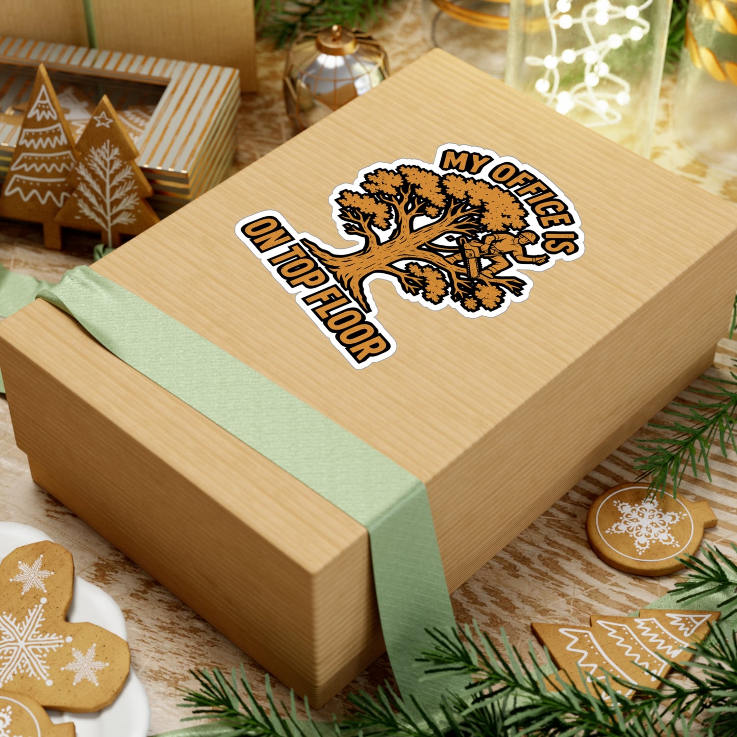 My Office Is On Top Floor – Arborist Sticker | Vinyl Decal for Laptop or Water Bottle | Funny Tree Climber Gift