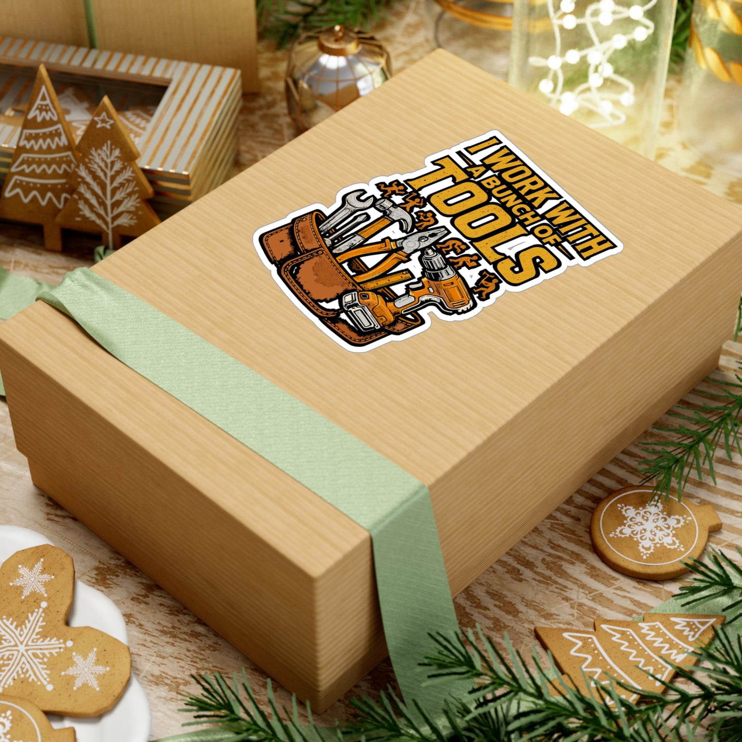 I Work With A Bunch of Tools – Funny Handyman Sticker for Laptop or Water Bottle | Vinyl Toolbox Decal, Duct Tape Gift Idea