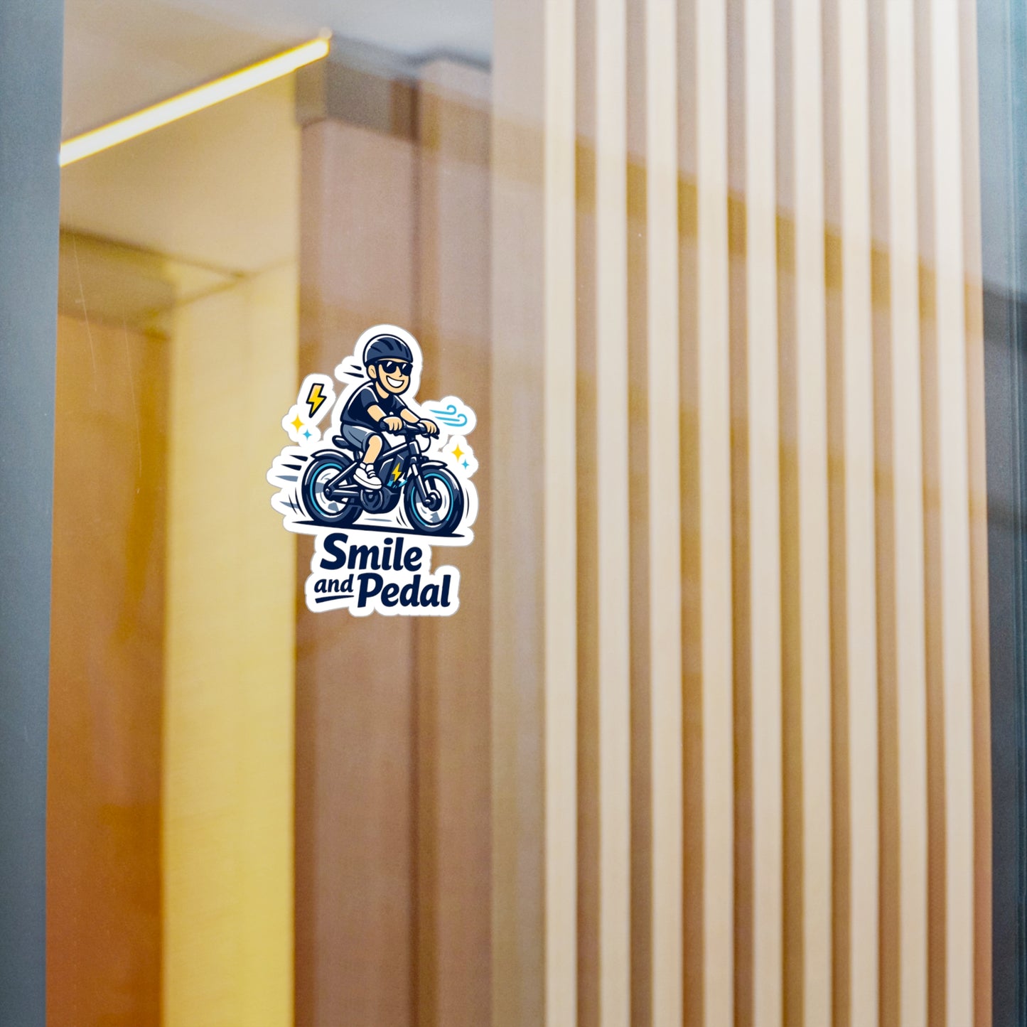 E-Bike Sticker Smile and Pedal Electric Bike Decals Waterproof Vinyl for Laptop Water Bottle E-Cyclist Gift